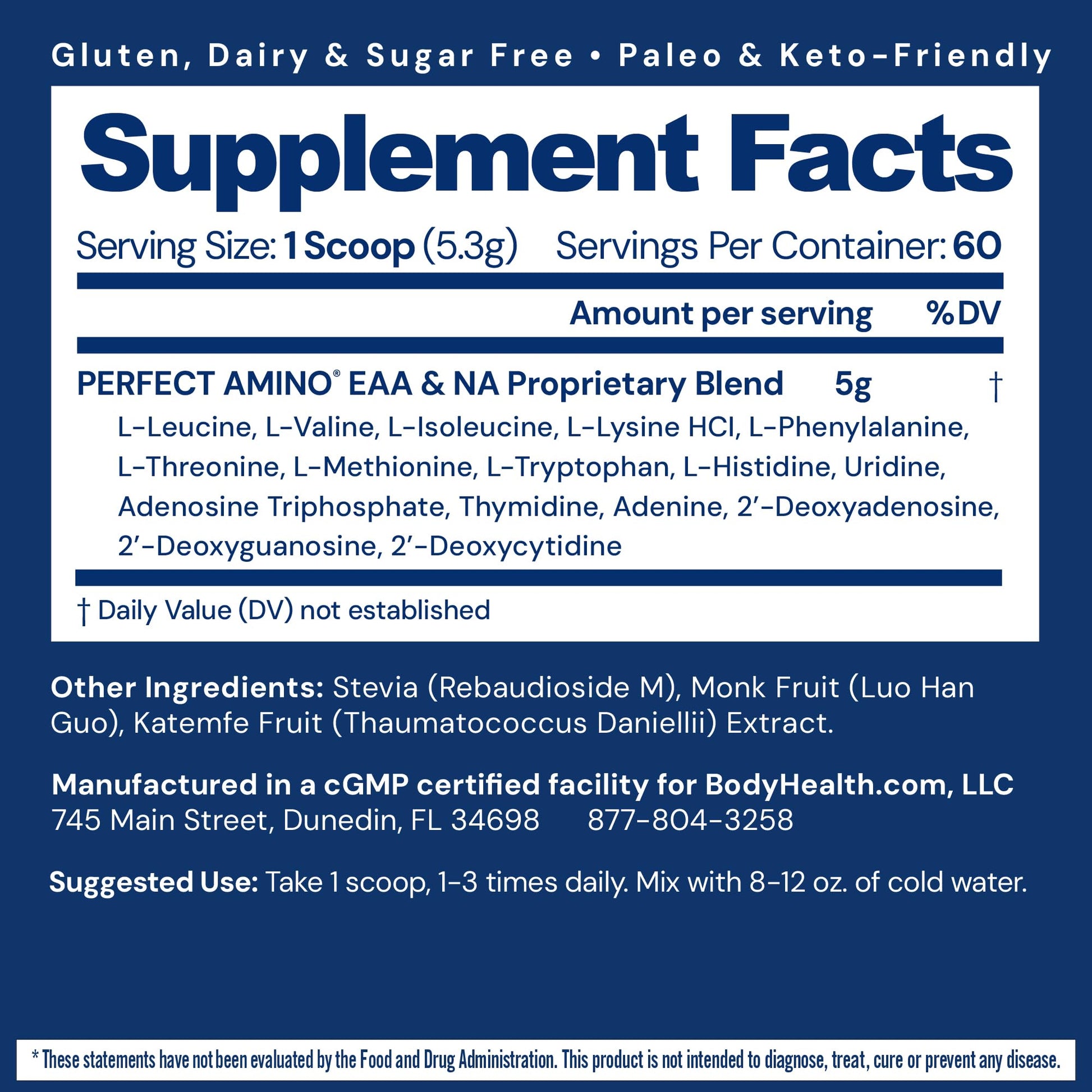 BodyHealth PerfectAmino Powder - BCAA and EAA Powder for Pre and Post Workout - Amino Acid Energy Drink for Men and Women to Support Lean Muscle and Recovery - Strawberry - 30 Servings Nirvana Guru