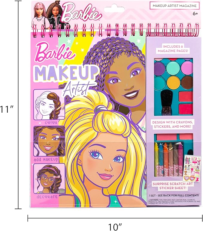 Horizon Group USA Barbie Magazine - Create Hair & Makeup Looks with 130+ Stencils, 180+ Stickers, Crayons & Pretend Makeup nirvanaguru