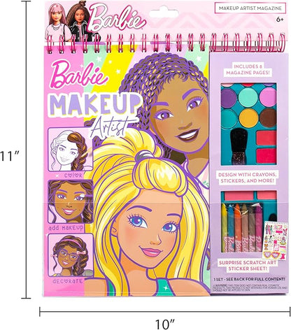Horizon Group USA Barbie Magazine - Create Hair & Makeup Looks with 130+ Stencils, 180+ Stickers, Crayons & Pretend Makeup nirvanaguru