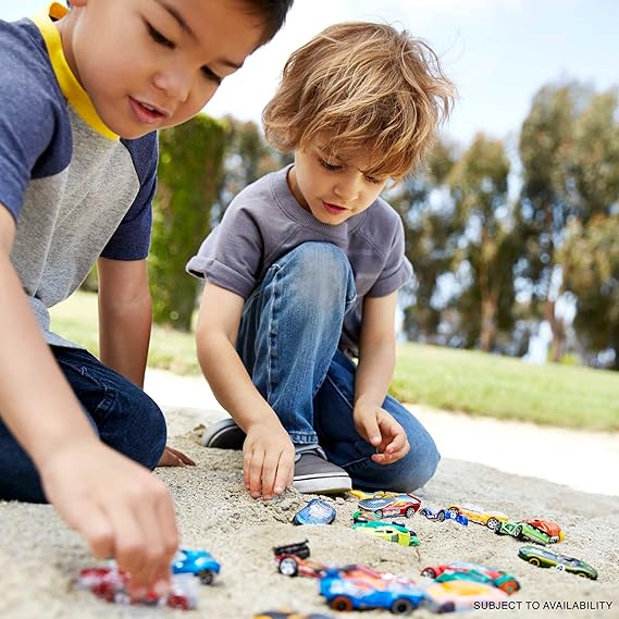 Hot Wheels Toy Cars & Trucks 10-Pack, Set of 10 1:64 Scale Vehicles, Includes Race Cars, Semi, Rescue or Construction Trucks (Styles May Vary) nirvanaguru