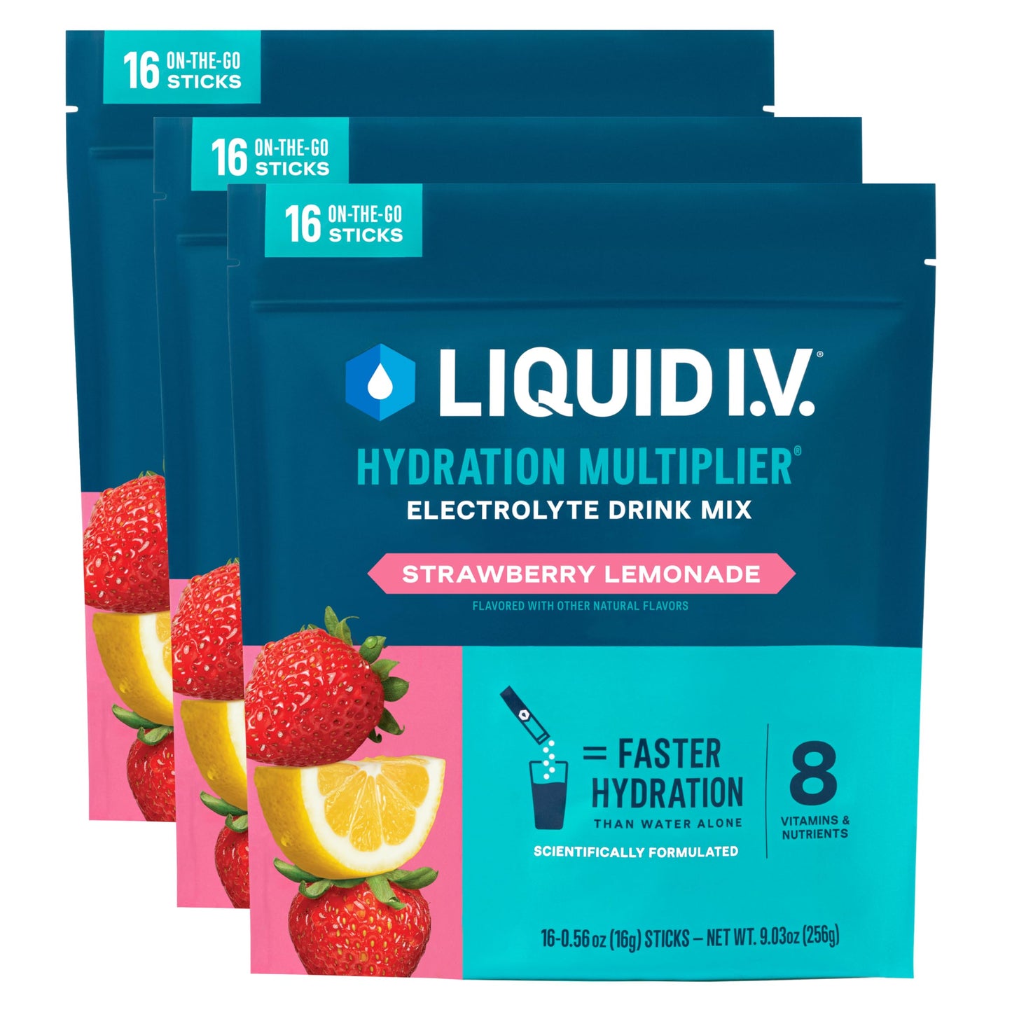 Liquid I.V.® Hydration Multiplier - Passion Fruit | Electrolyte Powder Drink Mix | 3 Pack (48 Servings) - Nirvana Guru