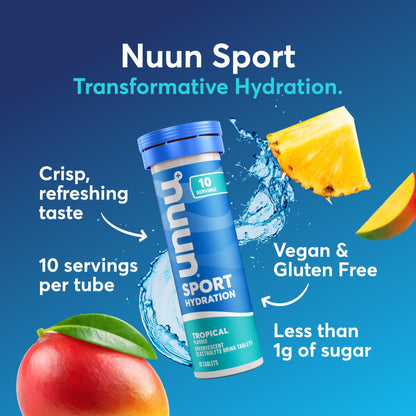 Nuun Sport Electrolyte Tablets with Magnesium, Calcium, Potassium, Chloride & Sodium, Gluten Free & Vegan, Strawberry Lemonade, 4 Pack (40 Servings Total)