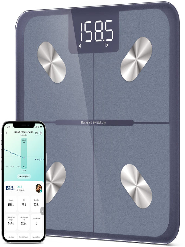 Etekcity Smart Scale for Body Weight FSA HSA Store Eligible, Bathroom Digital Weighing Scale with BMI, Body Fat, Muscle Mass, Accurate Bluetooth Home User Health Equipment Sync Apps Nirvana Guru