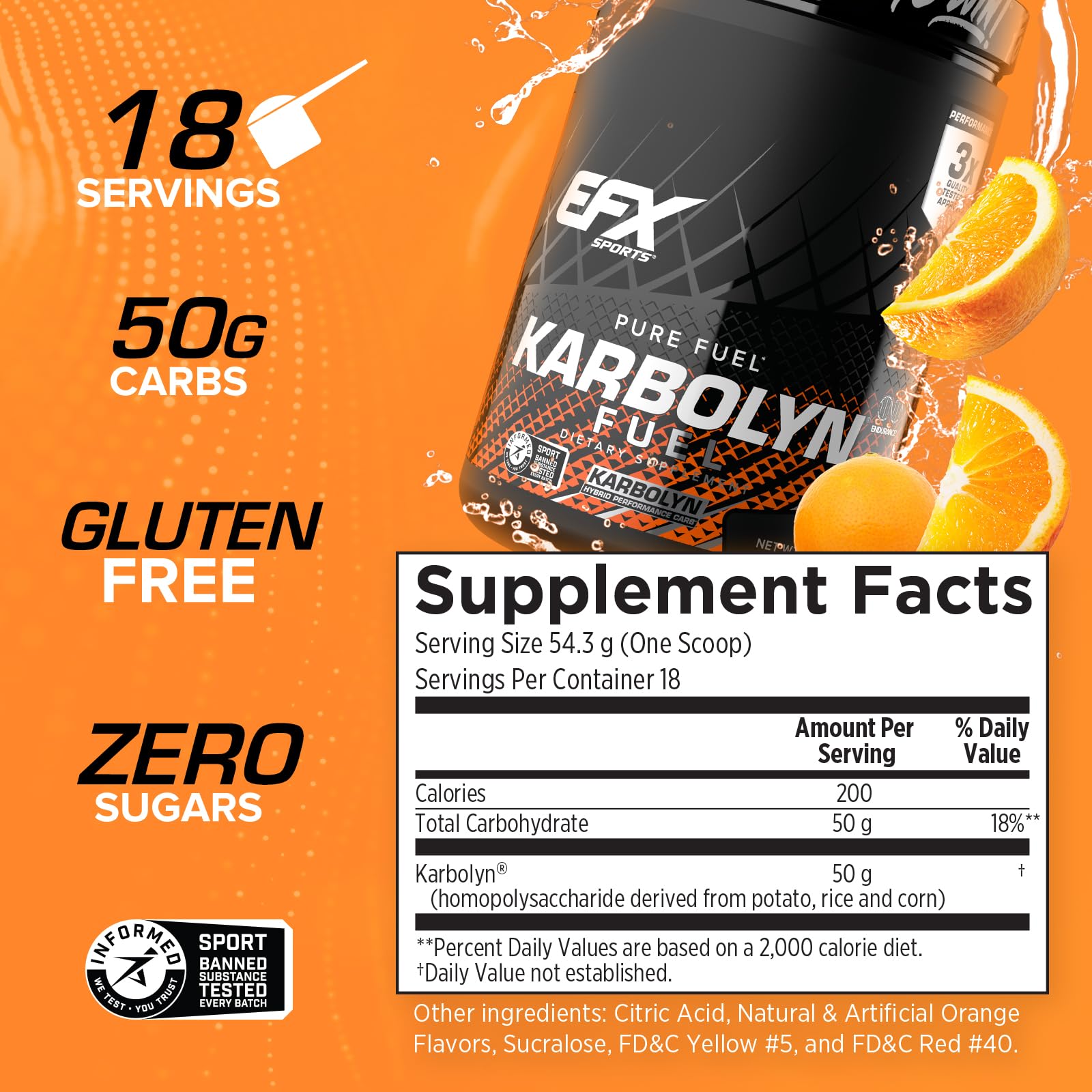 EFX Sports Karbolyn Fuel | Fast-Absorbing Carbohydrate Powder | Carb Load, Sustained Energy, Quick Recovery | Stimulant Free | 39 Servings (Neutral) Nirvana Guru