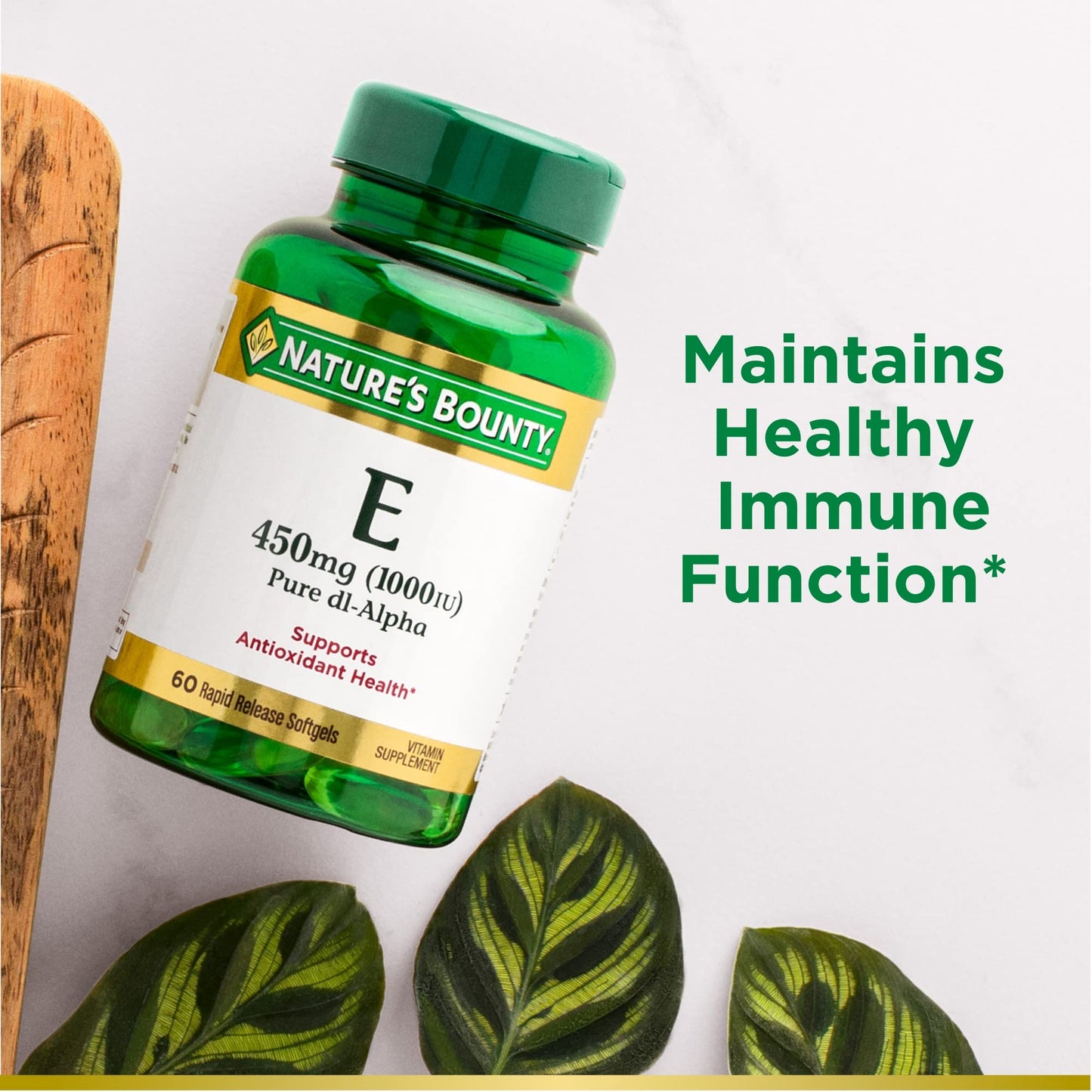 Nature's Bounty Vitamin E 1000 IU Softgels, Supports Antioxidant Health & Immune System, 1 Pack, 60 Softgels Nirvana Guru