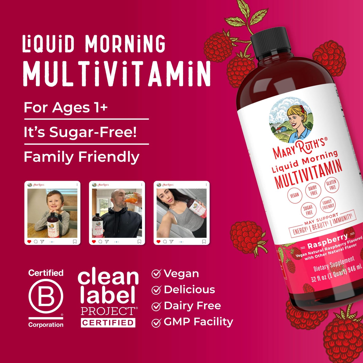 Multivitamin for Women, Men & Kids by MaryRuth's | Liquid Morning Multivitamin | Mens, Womens Vitamins | Vitamin A C D E B6 B12 Biotin Zinc | Beauty | Vegan | Non-GMO | Gluten Free | 15 Servings - Nirvana Guru
