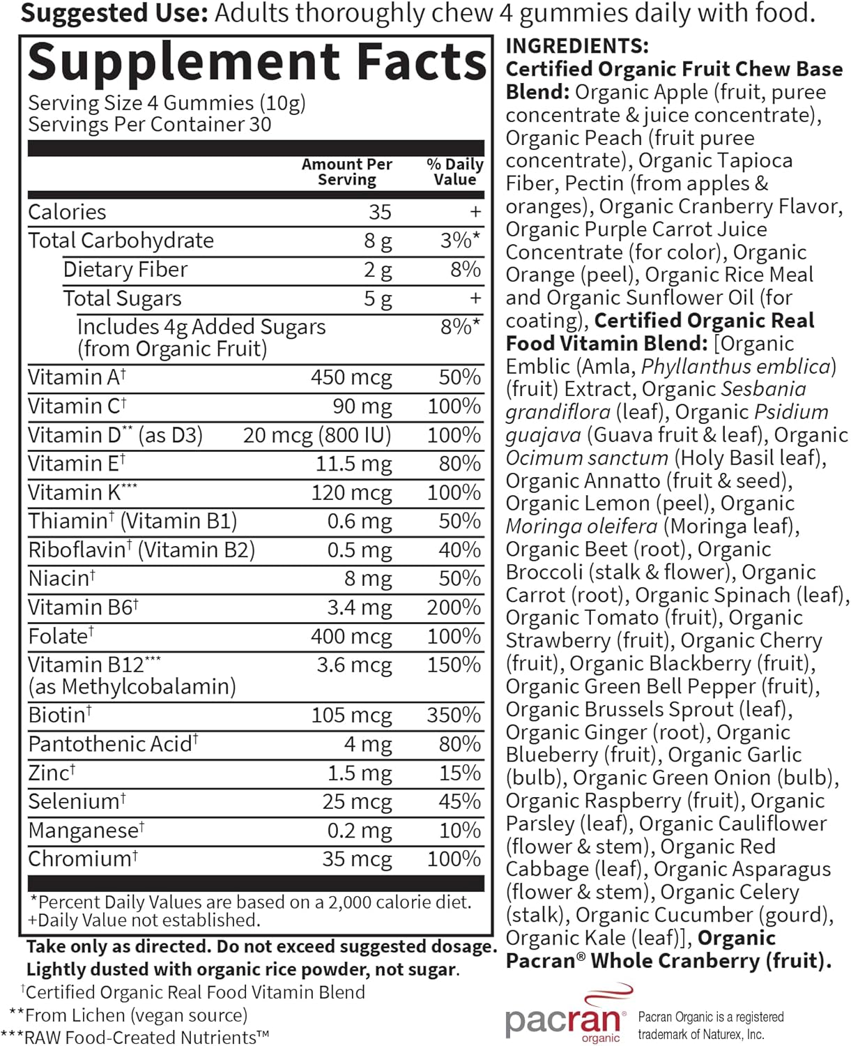 Garden of Life Organics Women's Gummy Vitamins - Berry - Certified Organic, Non-GMO, Vegan, Kosher Complete Multi - Methyl B12, C & D3 - Gluten, Soy & Dairy Free, 120 Real Fruit Gummies - Nirvana Guru