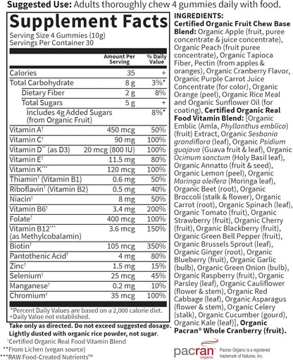 Garden of Life Organics Women's Gummy Vitamins - Berry - Certified Organic, Non-GMO, Vegan, Kosher Complete Multi - Methyl B12, C & D3 - Gluten, Soy & Dairy Free, 120 Real Fruit Gummies - Nirvana Guru