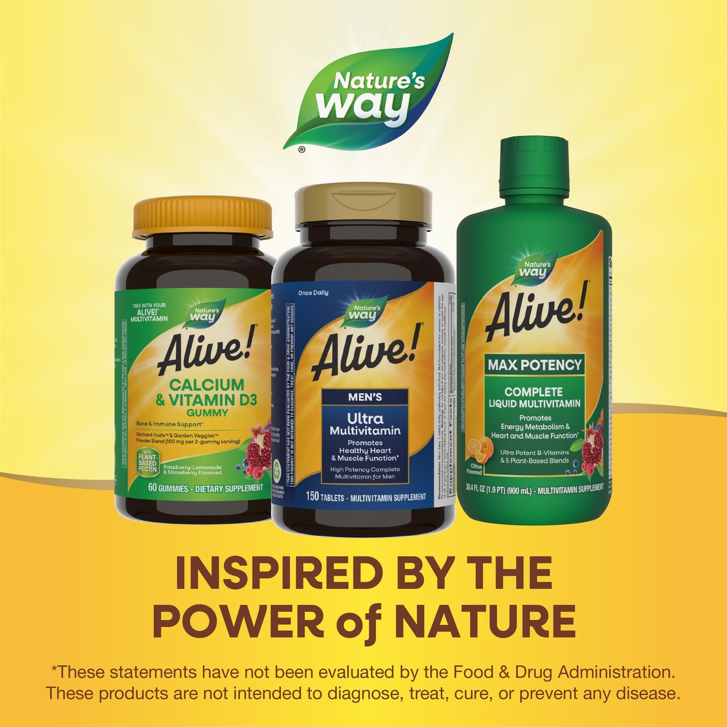 Nature's Way Alive! Men's Daily Ultra Multivitamin, High Potency Formula, Promotes Healthy Heart & Muscle Function*, with Methylated B12, Gluten Free, 60 Tablets - Nirvana Guru