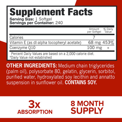 Qunol CoQ10 100mg Softgels, Ultra CoQ10 100mg, 3x Better Absorption, Antioxidant for Heart Health & Energy Production, Coenzyme Q10 Vitamins and Supplements, 4 Month Supply, 120 Count