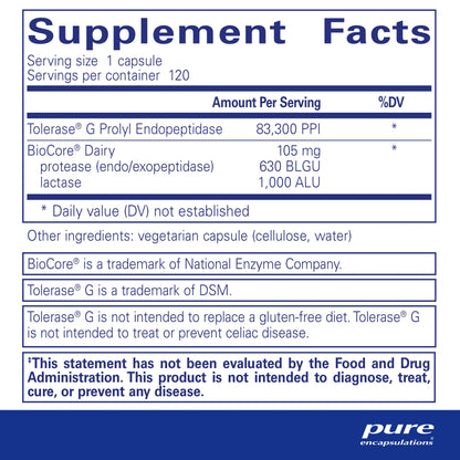 Pure Encapsulations Gluten/Dairy Digest | Unique Mix of Enzymes to Support Healthy Gluten and Dairy Digestion* | 60 Capsules - Nirvana Guru