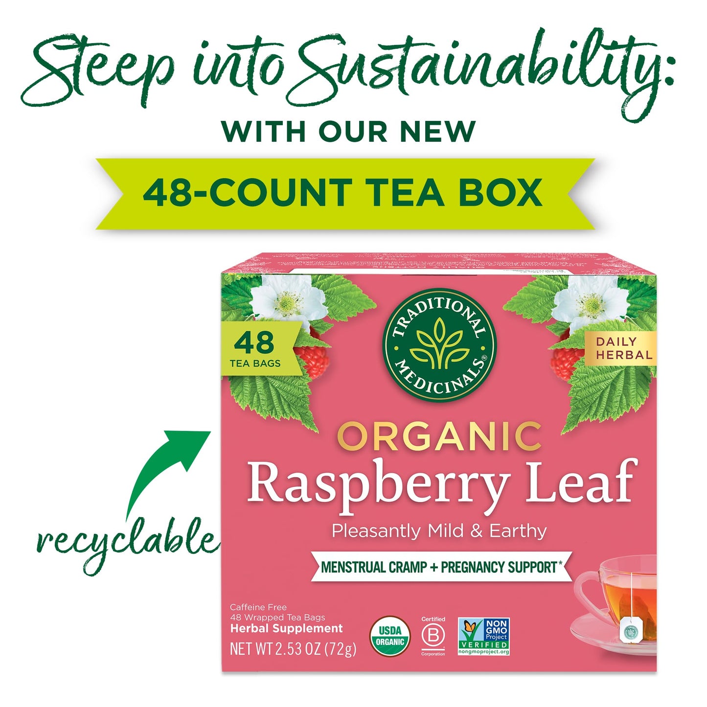 Traditional Medicinals Tea, Organic Healthy Cycle, Supports Healthy Menstrual Cycles, Includes Spearmint,16 Tea Bags - Nirvana Guru
