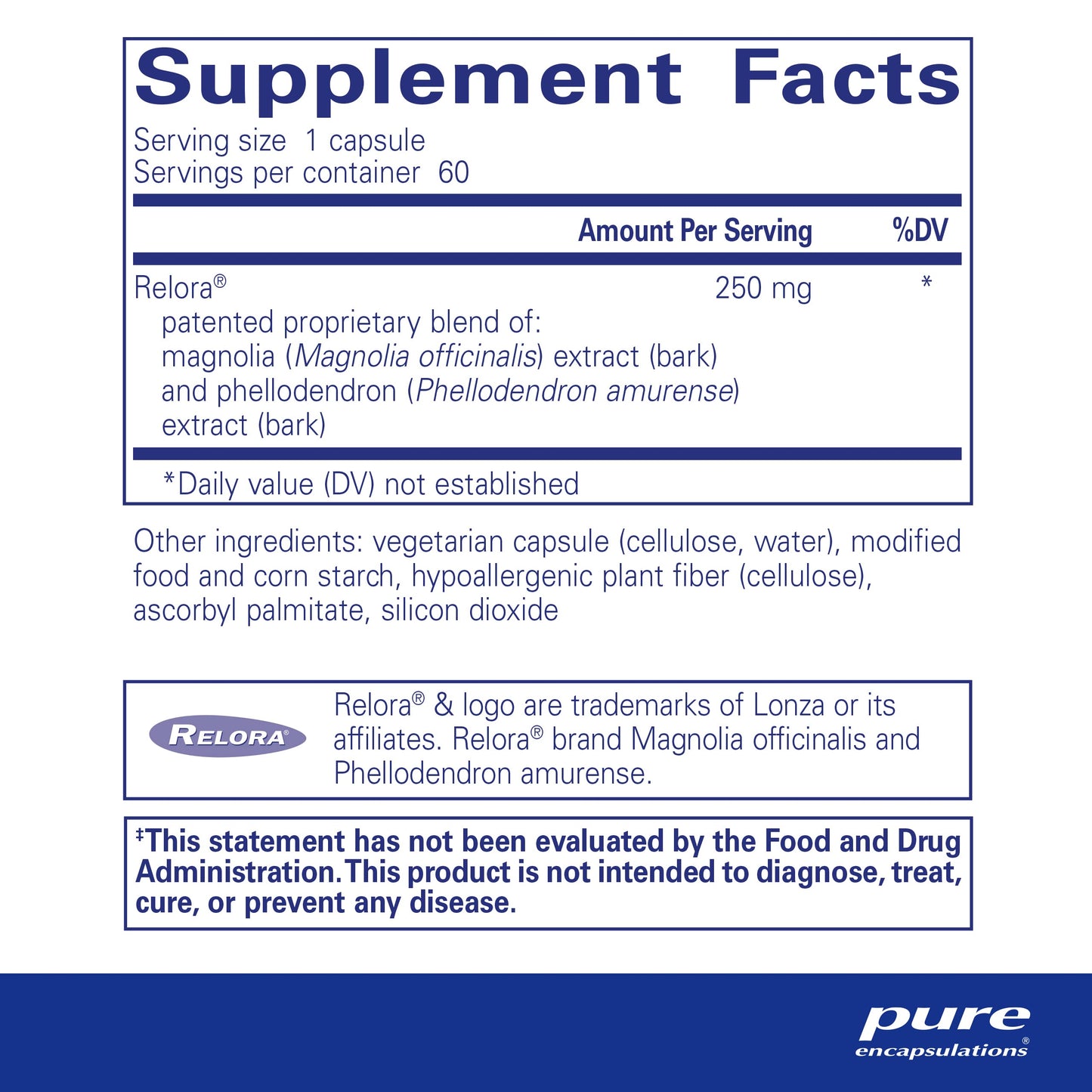 Pure Encapsulations Relora | Hypoallergenic Supplement Promotes Healthy Cortisol and DHEA Production and Moderates Occasional Stress | 60 Capsules - Nirvana Guru