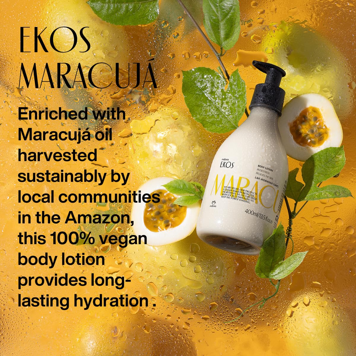 natura - Ekos Tukumã Replenishing Body Lotion - Vegan Skin Care - Moisturize & Improve Skin Texture - Boost Hyaluronic Acid - Brazilian Beauty Secrets - Self Care & Body Care - 13.5 fl oz (400ml) - Nirvana Guru