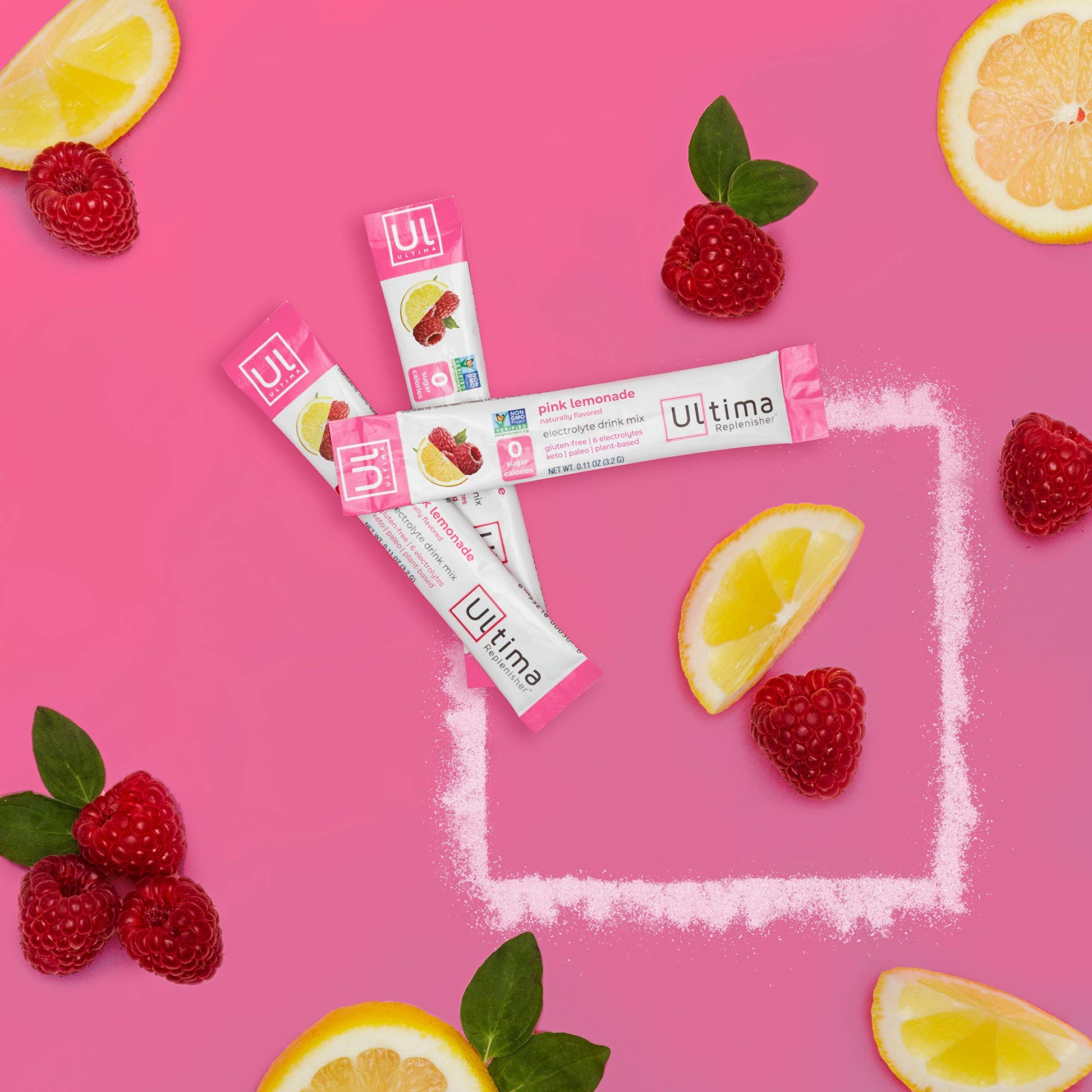 Ultima Replenisher Electrolyte Hydration Drink Mix, Pink Lemonade, 20 Serving Stickpack Box - Sugar Free, 0 Calories, 0 Carbs - Gluten-Free, Keto, Non-GMO, Vegan - Nirvana Guru