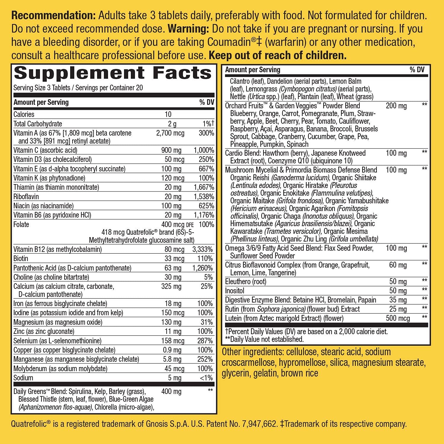 Nature's Way Alive! Max3 Potency Adult Complete Multivitamin, Ultra Potency B-vitamins to Support Energy Metabolism*, with Methylated B12 and Folate, 180 Tablets - Nirvana Guru