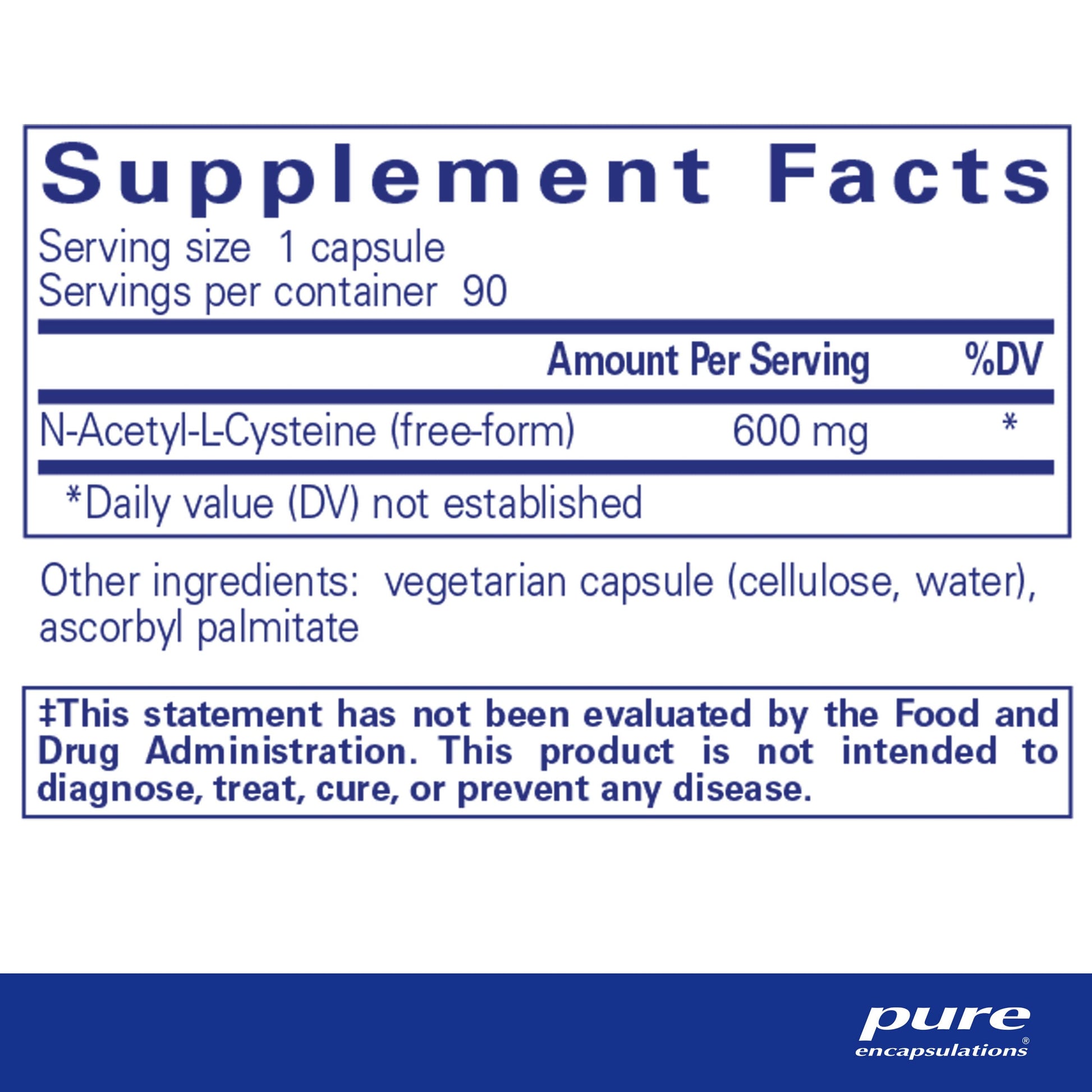 Pure Encapsulations NAC 600 mg - N-Acetyl Cysteine NAC Supplement for Lung Health & Immune Support, Liver Support & Antioxidants* - with Freeform N-Acetyl-L-Cysteine - 90 Capsules Nirvana Guru