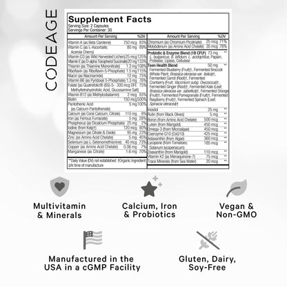Codeage Teen Multivitamin Supplement – Daily Vitamins and Minerals for Teen Boys and Girls – Organic Whole Food Formula with Omega-3 and Vitamins A to K - 2 Pack - Nirvana Guru