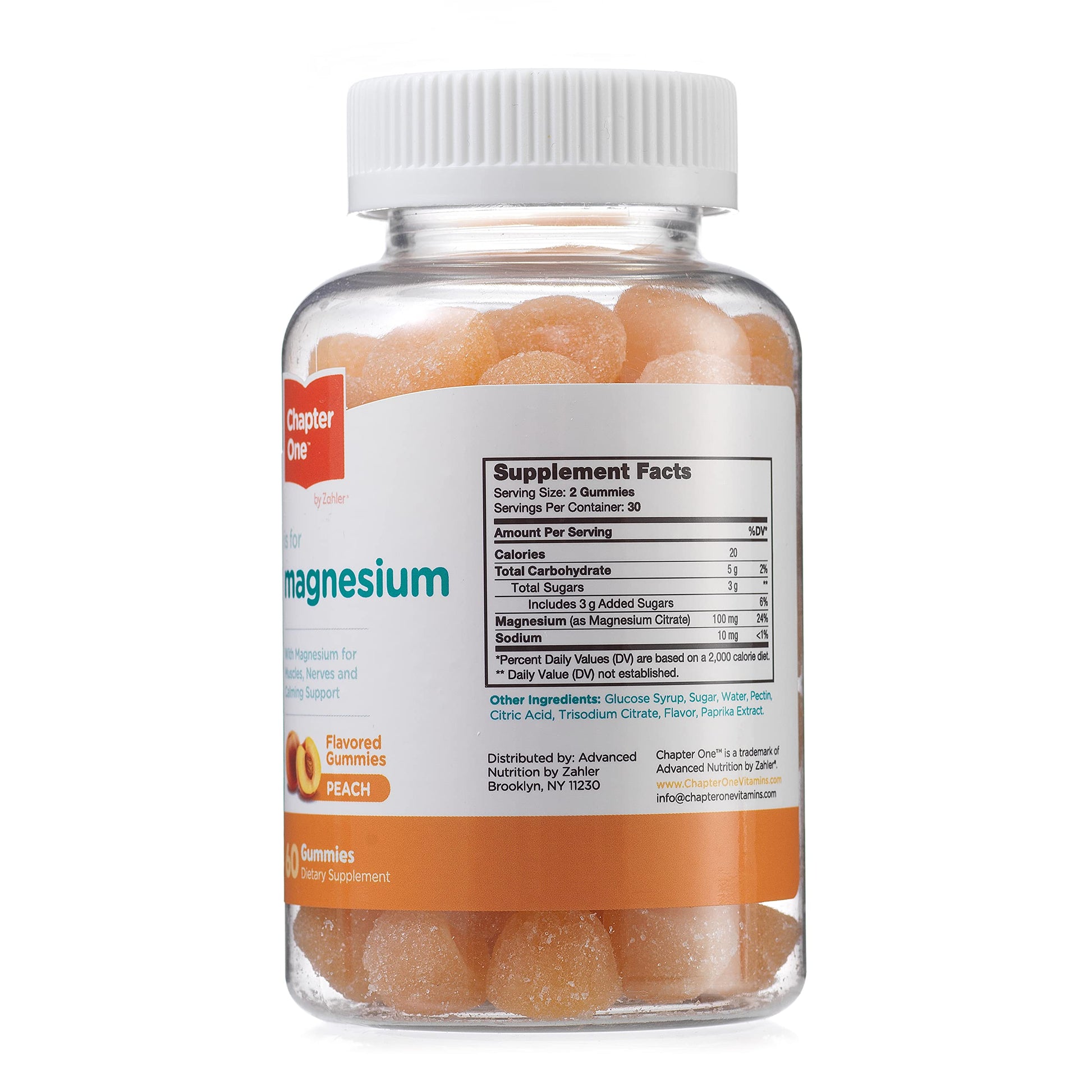 Chapter One Magnesium Gummies for Kids & Adults - Natural Calm Gummies - Calm Magnesium Citrate - Bone and Muscle Function Supplements for Kids & Adults - Mood Support, Kosher Apple Flavor (60) - Nirvana Guru