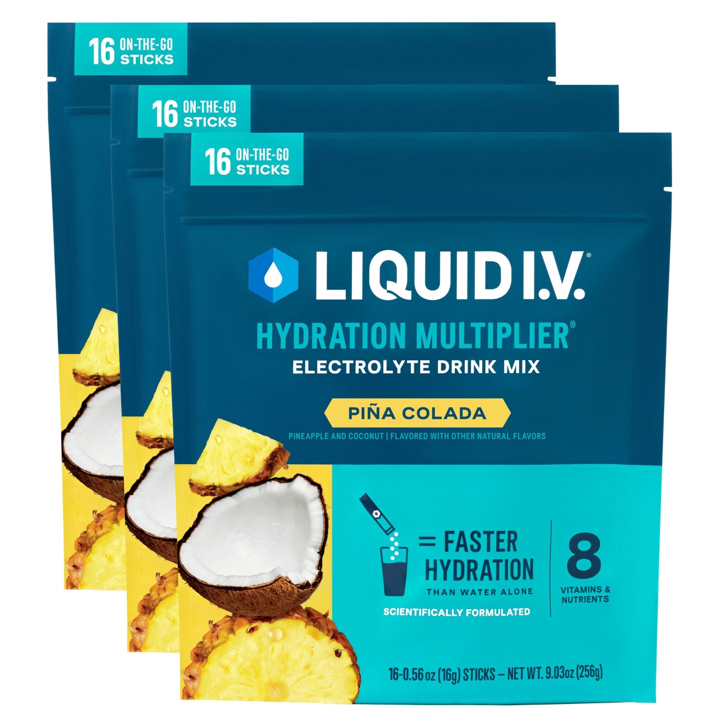 Liquid I.V.® Hydration Multiplier - Passion Fruit | Electrolyte Powder Drink Mix | 3 Pack (48 Servings) - Nirvana Guru