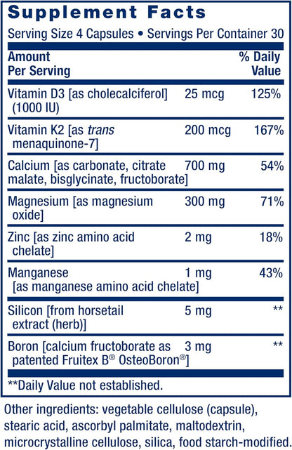 Life Extension Bone Restore + Vitamin K2 Vitamins & Minerals Maintain Bone Health & Strength - Fortifying Nutrients Calcium, D3 & Important Bone Building Minerals - Non-GMO, Gluten-Free -120 Capsules Nirvana Guru