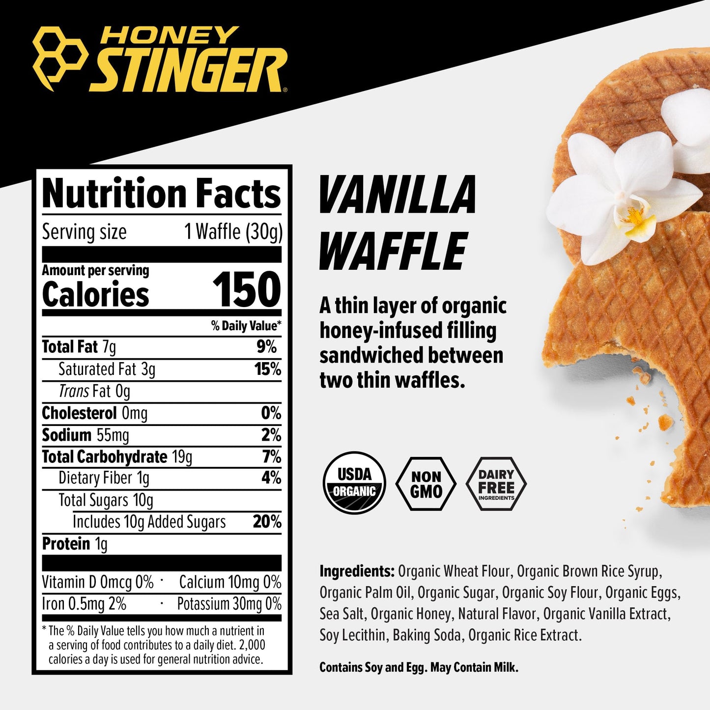 Honey Stinger Organic Honey Waffle Energy Stroopwafel for Exercise, Endurance and Performance Sports Nutrition for Home & Gym, Pre and Post Workout Box of 16 Waffles, 16.96 Ounce (Pack of 16)