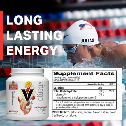 Vitargo Carbohydrate Powder, 2X Faster Absorbing, 4.4 LB Plain, Pre, Intra & Post, Sugar-Free Complex Carb Powder for Recovery, Endurance & Muscle Gain, Made in USA Nirvana Guru