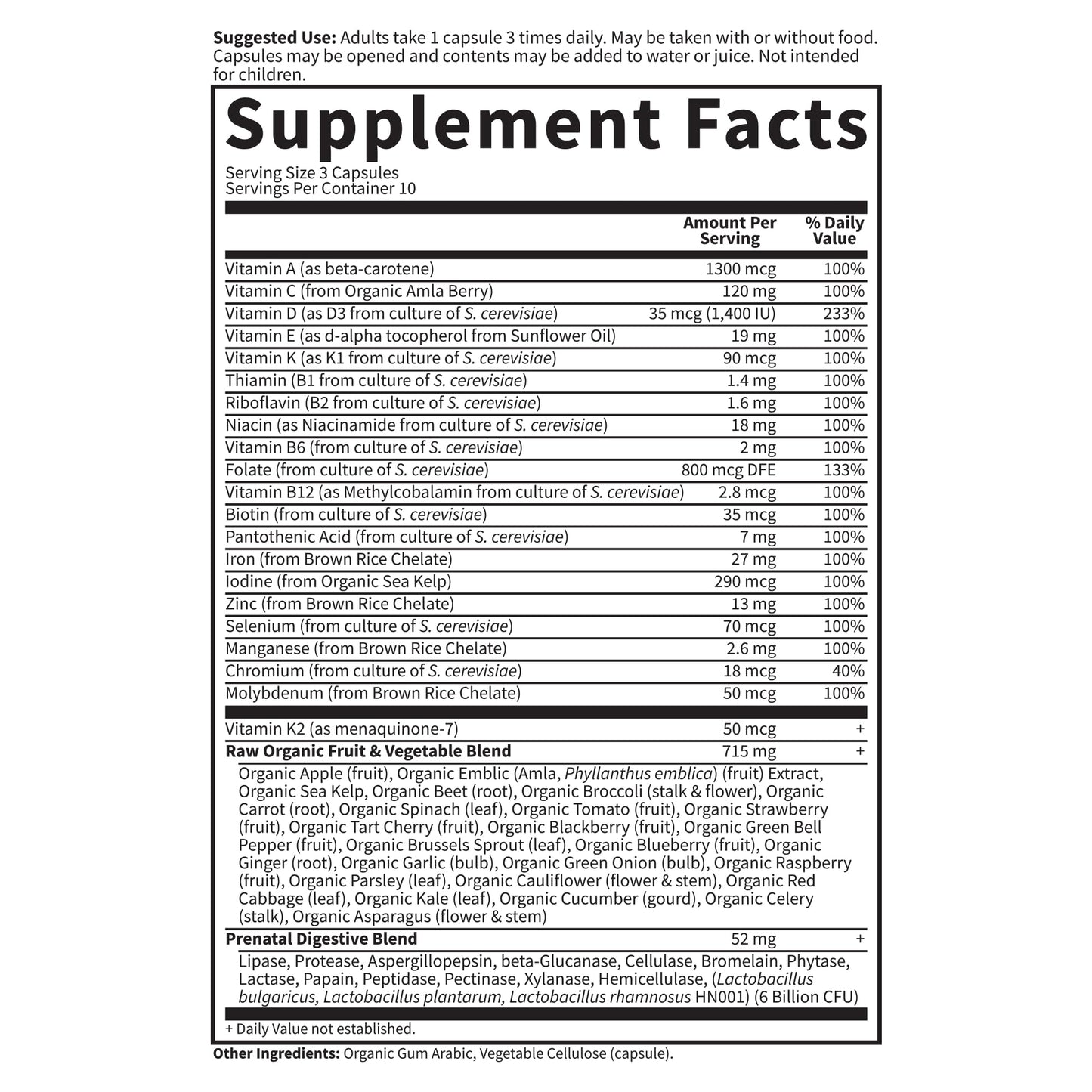 Prenatal Multivitamin for Women from Whole Foods with Biotin, Iron & Folate not Folic Acid, Probiotics for Immune Support - Vitamin Code Raw by Garden of Life - Pregnancy Must Haves - 180 capsules - Nirvana Guru