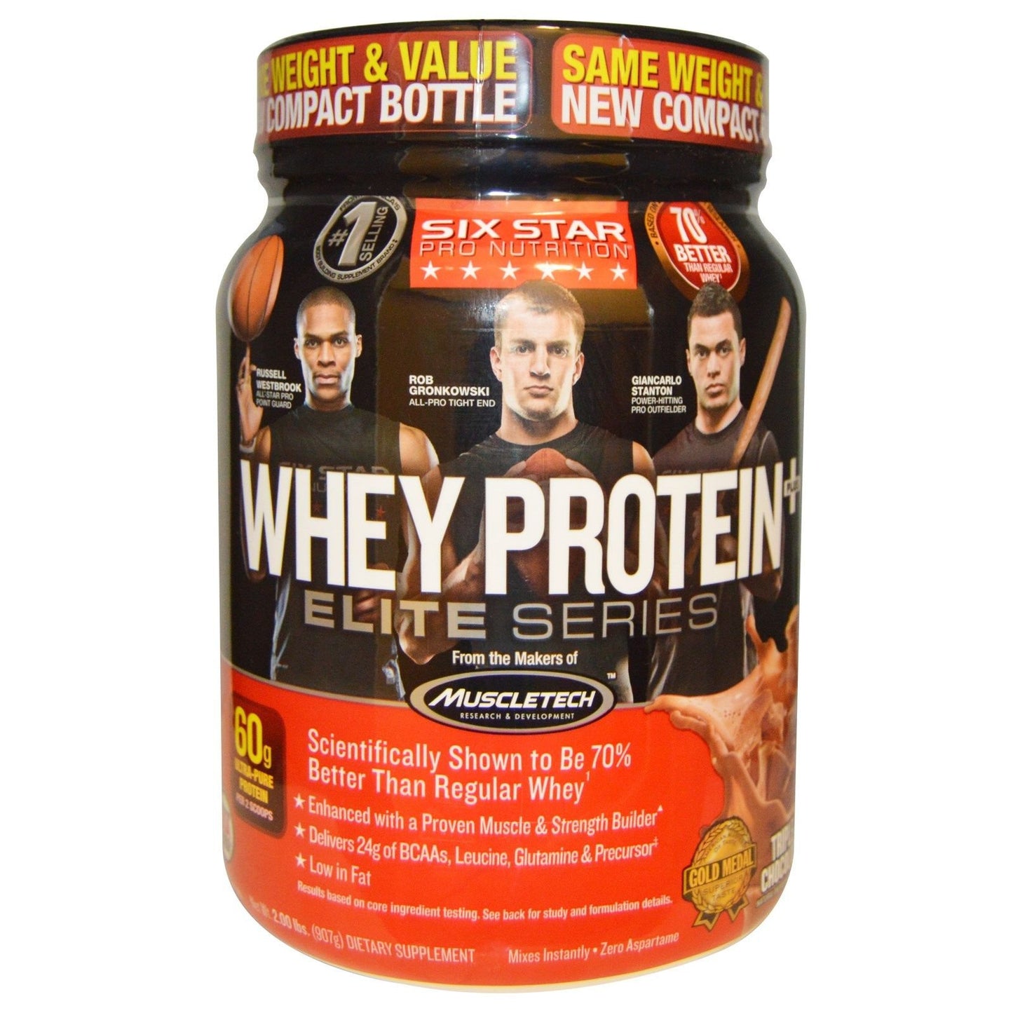 Six Star Whey Protein Powder Plus - Muscle Building & Recovery Formula with Whey Isolate Powder, BCAAs, 30g Protein, Immune Support - Post-Workout Supplement - Triple Chocolate, 1.8 lbs