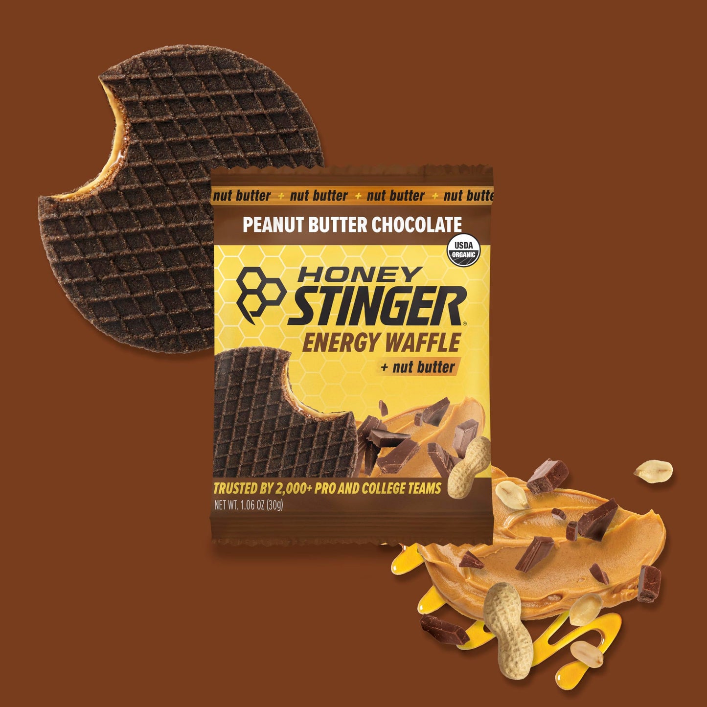 Honey Stinger Organic Honey Waffle Energy Stroopwafel for Exercise, Endurance and Performance Sports Nutrition for Home & Gym, Pre and Post Workout Box of 16 Waffles, 16.96 Ounce (Pack of 16)