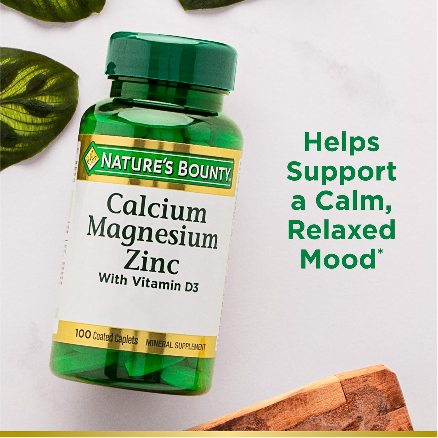 Nature's Bounty Calcium Magnesium & Zinc Caplets, Immune & Supporting Bone Health, 100 Count Nirvana Guru