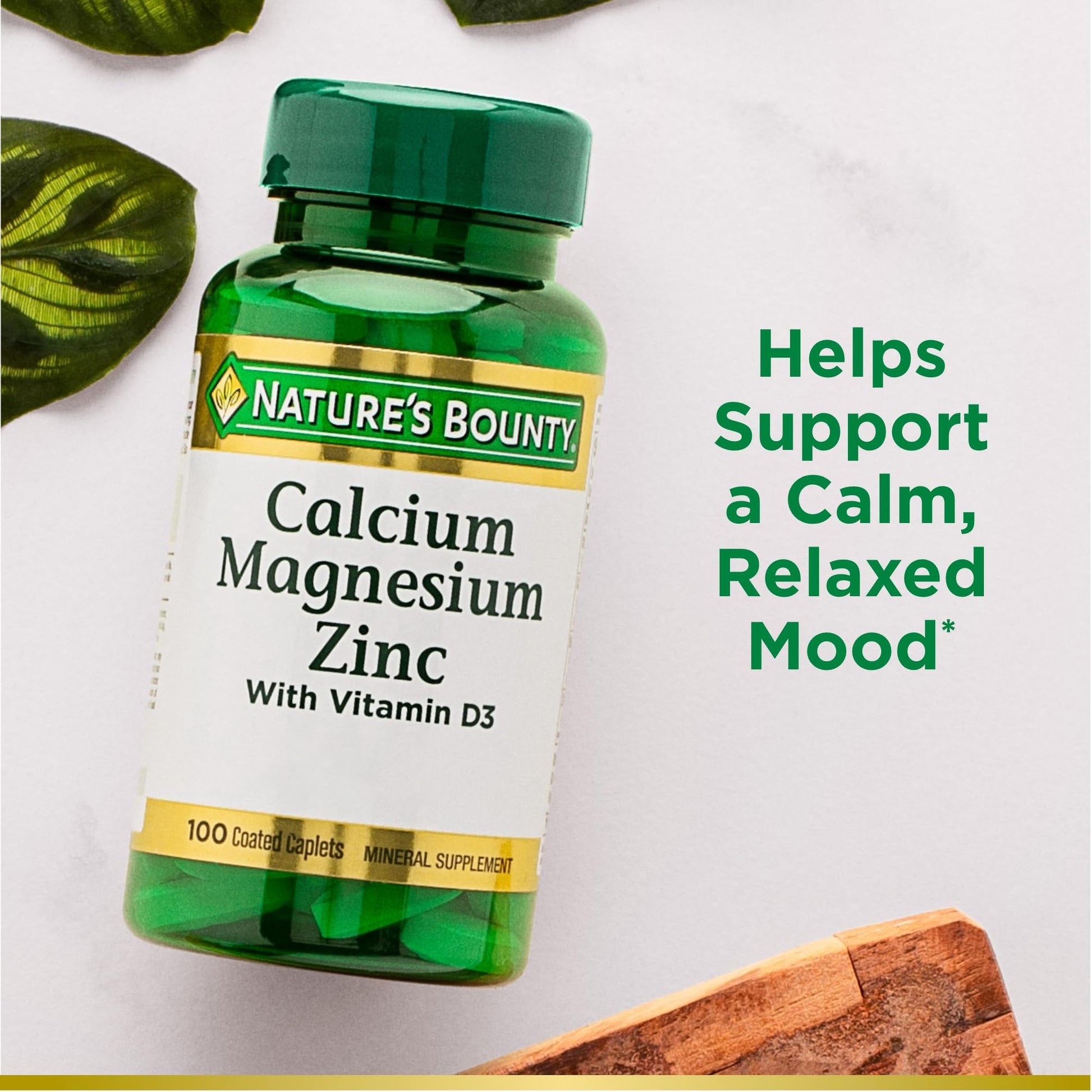 Nature's Bounty Calcium Magnesium & Zinc Caplets, Immune & Supporting Bone Health, 100 Count Nirvana Guru