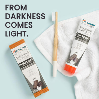 Himalaya Botanique Whitening Antiplaque Toothpaste with Charcoal + Black Seed Oil, Fluoride Free, for Whiter Teeth, 4 oz, 2 Pack… - Nirvana Guru