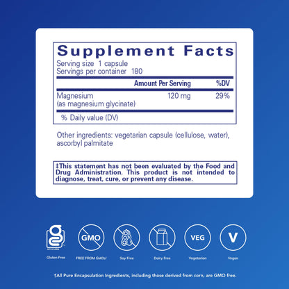 Pure Encapsulations Magnesium (Glycinate) - Supplement to Support Stress Relief, Sleep, Heart Health, Nerves, Muscles, and Metabolism* - with Magnesium Glycinate - 90 Capsules