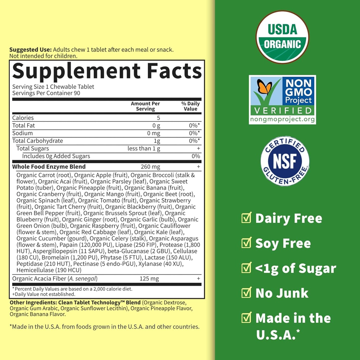 Garden of Life Dr Formulated Digestive Enzymes with Papain, Bromelain, Lipase for Digestion & Nutrient Absorption – Organic Digest+ - Vegan, Gluten-Free, Non-GMO, Tropical Fruit Flavor, 90 Chewables - Nirvana Guru