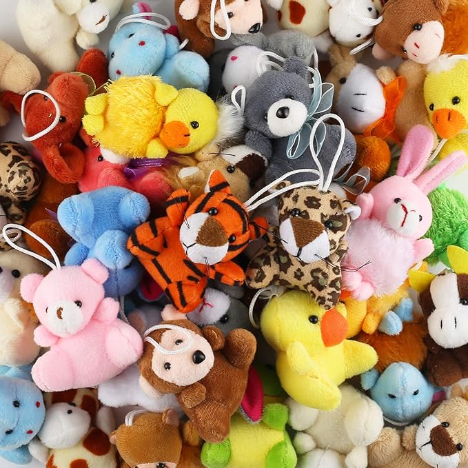 32 Piece Mini Plush Animal Toy Set, Cute Small Animals Plush Keychain Decoration for Themed Parties, Kindergarten Gift, Teacher Student Award, Goody Bags Filler for Boys Girls Child Kid Laxdacee nirvanaguru