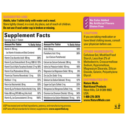 Nature Made Multivitamin For Her 50+ with No Iron, Womens Multivitamin for Daily Nutritional Support, Multivitamin for Women, 90 Tablets, 90 Day Supply - Nirvana Guru