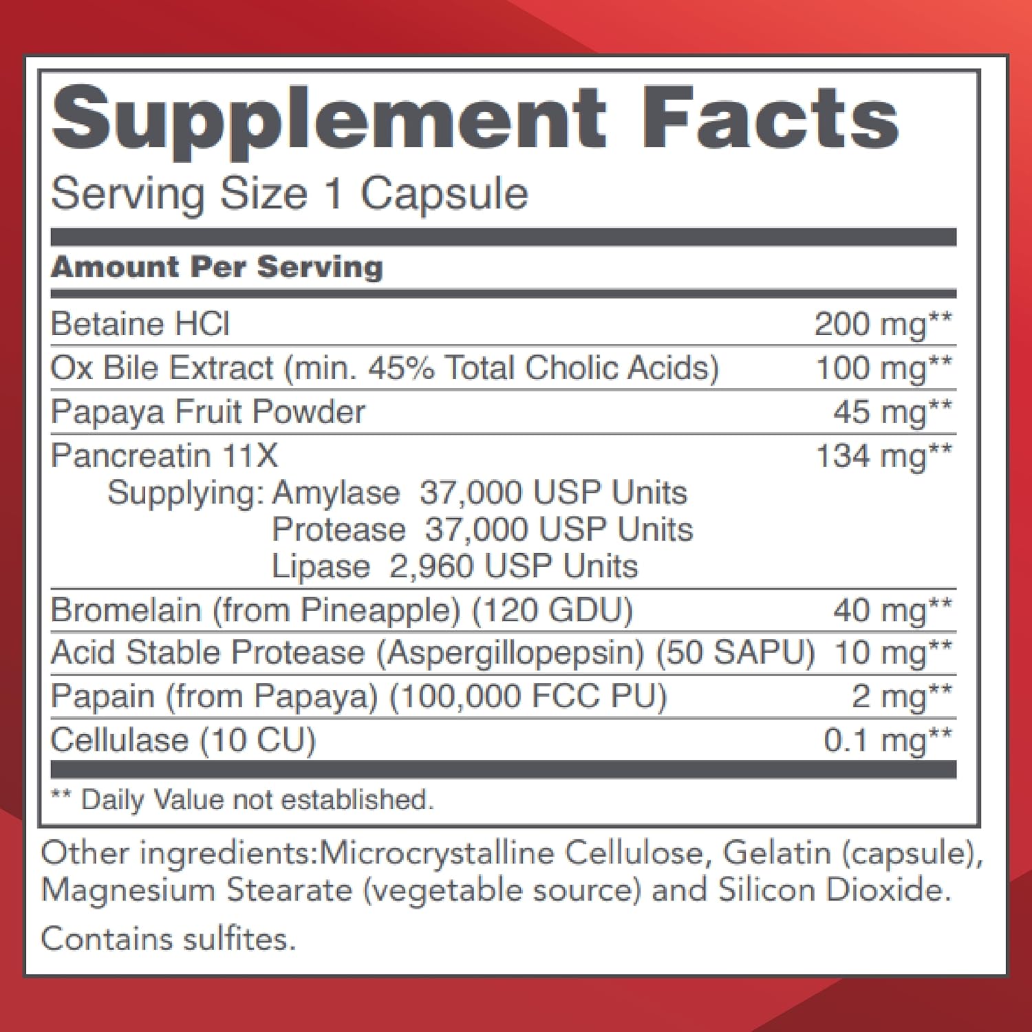 PROTOCOL FOR LIFE BALANCE Enzymes-HCl - Digestive Enzymes with Bromelain - Full Spectrum of Proteases - Digestion Supplement - Soy & Dairy Free - 120 Capsules Nirvana Guru
