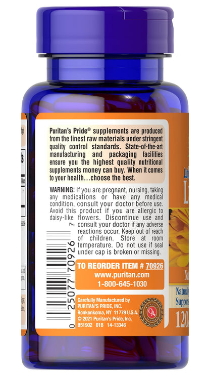 Puritan's Pride Premium Lutigold Lutein Carotenoid 40mg with Zeaxanthin for Men and Women, Dietary Supplement for Eye Health Support, 8 Month Supply, 120 Easy-to-Swallow Softgels Nirvana Guru