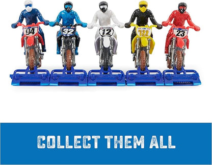 Supercross, Authentic 5-Pack of 1:24 Scale Die-Cast Motorcycles with Rider Figure, Toy Moto Bike for Kids and Collectors Ages 3 and up nirvanaguru