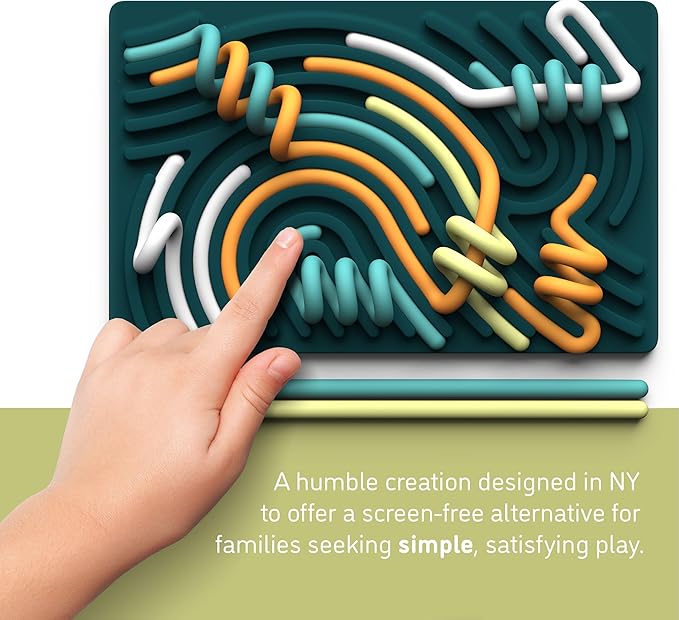 Sensory Activity Board: Silicone Fidget Toy for Calming, Stress, Anxiety, ADHD & Autism | Silent, No Mess | Kids 3+ & Adults | Includes Portable Travel Bag & 11 Strings nirvanaguru