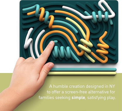 Sensory Activity Board: Silicone Fidget Toy for Calming, Stress, Anxiety, ADHD & Autism | Silent, No Mess | Kids 3+ & Adults | Includes Portable Travel Bag & 11 Strings nirvanaguru