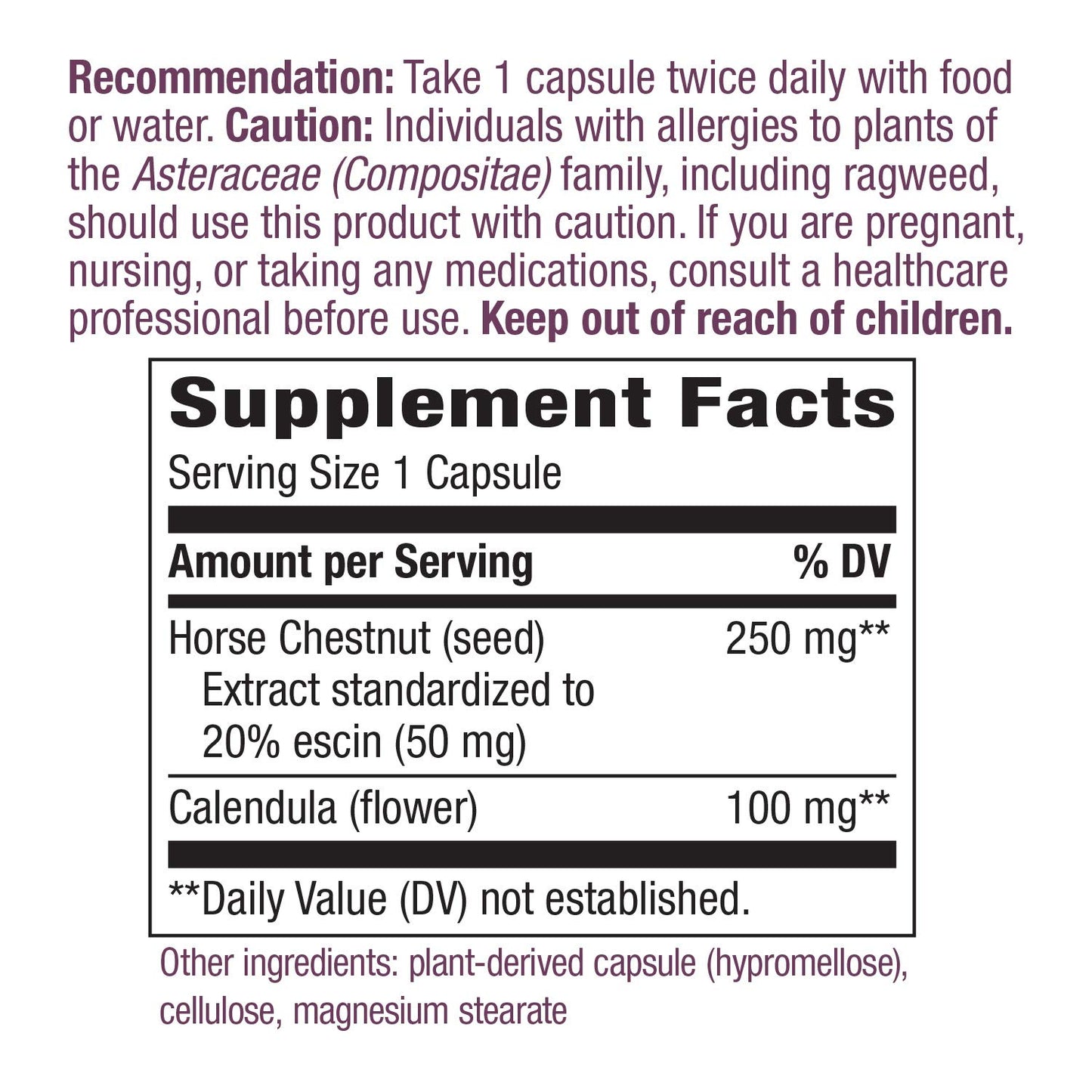 Nature's Way Standardized Horse Chestnut, Premium Extract, Promotes Healthy Leg Veins*, 250 mg per Serving, Vegan, 90 Capsules - Nirvana Guru