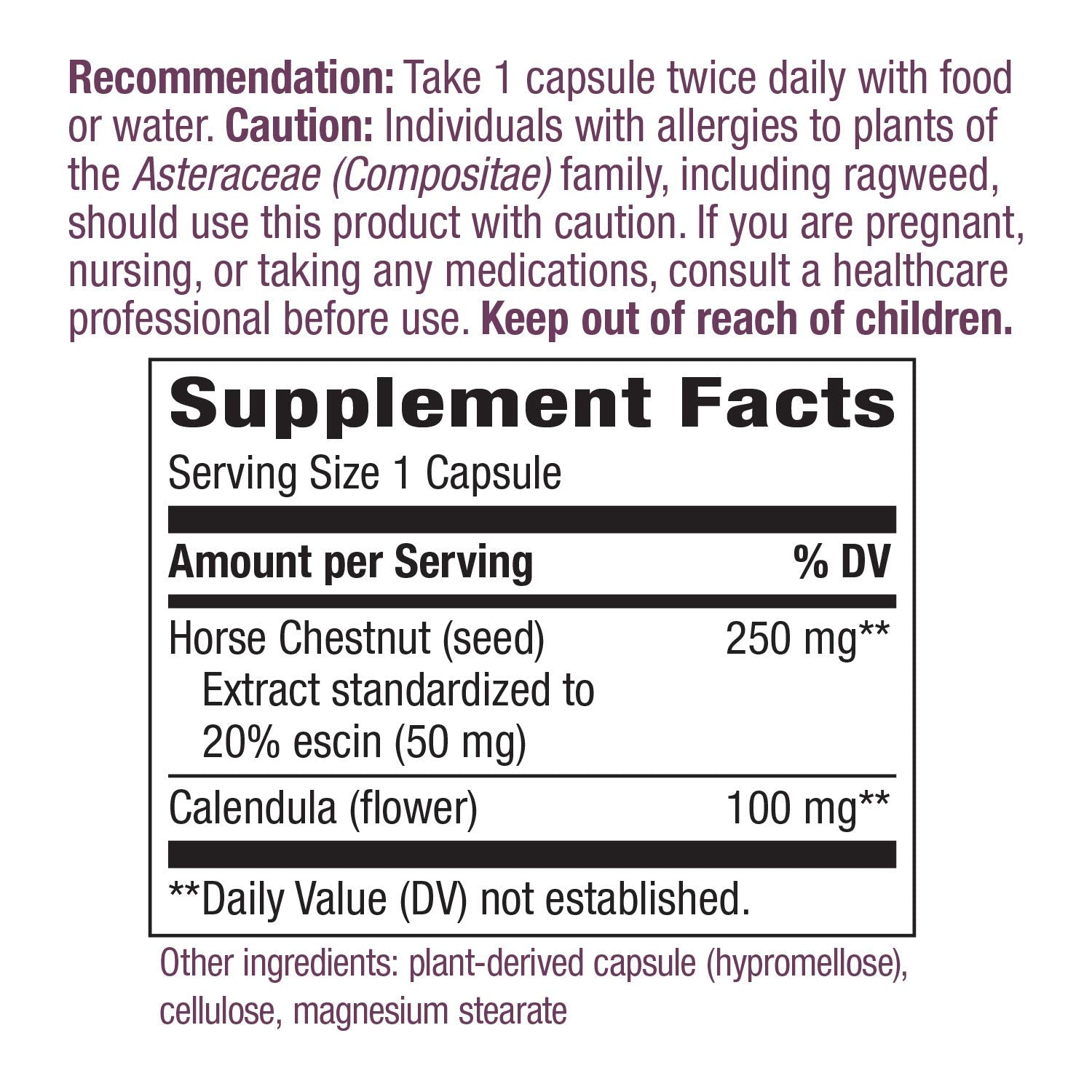 Nature's Way Standardized Horse Chestnut, Premium Extract, Promotes Healthy Leg Veins*, 250 mg per Serving, Vegan, 90 Capsules - Nirvana Guru