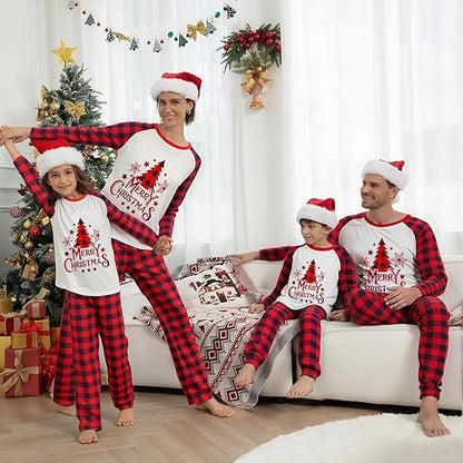 Matching Christmas Pajamas for Family Cute Printed Xmas Pajamas Set Holiday Family Sleepwear Sets for Womens Couples nirvanaguru