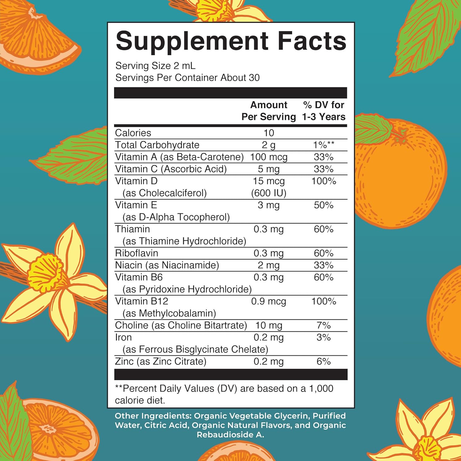 MaryRuth Organics Multivitamin & Multimineral with Iron for Toddlers | USDA Organic | Sugar Free | Multivitamin Liquid Drops for Kids Ages 1-3 | Immune Support | Vegan | Non-GMO | 2 Fl Oz - Nirvana Guru