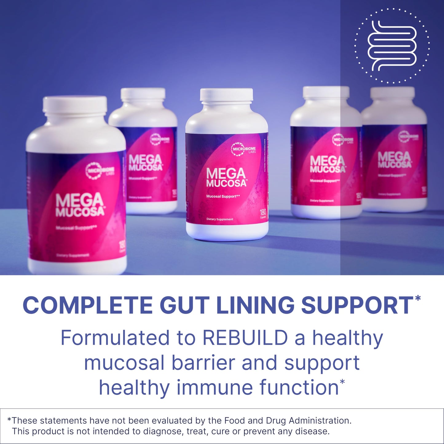 Microbiome Labs MegaMucosa - Amino Acids Supplement with Dairy-Free Immunoglobulins - Gut Health + Immune Support for Women & Men - for Complete Mucosal Support (180 Capsules) Nirvana Guru