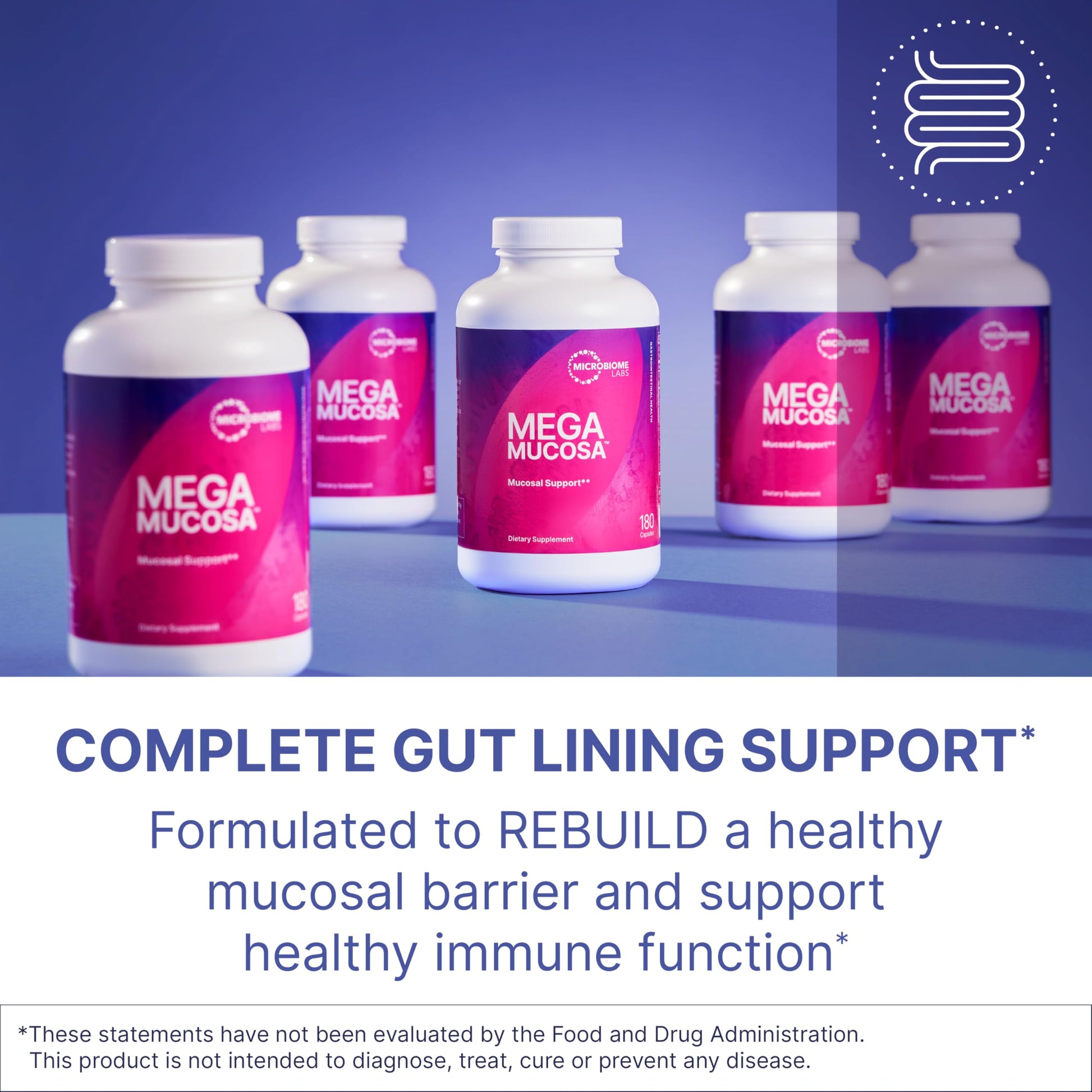 Microbiome Labs MegaMucosa - Amino Acids Supplement with Dairy-Free Immunoglobulins - Gut Health + Immune Support for Women & Men - for Complete Mucosal Support (180 Capsules) Nirvana Guru