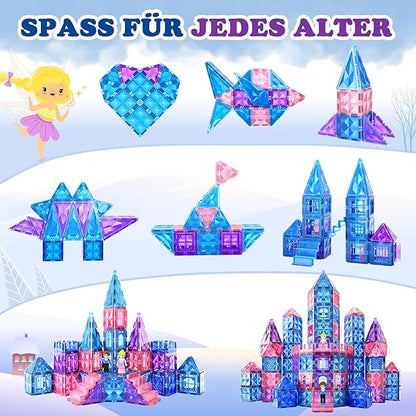 Diamond Magnetic Building Blocks - Princess Toys for 3-8 Year Old Girls & Boys - 3 4 5 6 Year Old Girl Birthday Xmas Present Preschool K12 Classroom Decor Classroom Must Haves School Supplies nirvanaguru