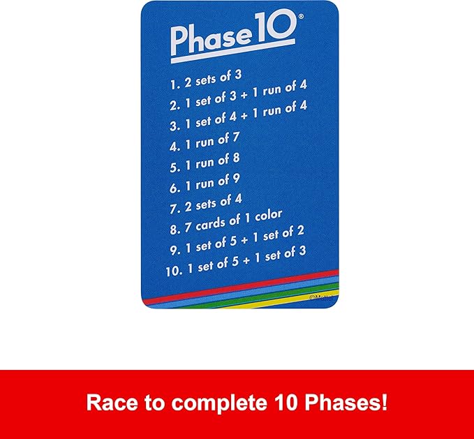 Mattel Games Phase 10 Card Game with 108 Cards, Makes a Great Gift for Kids, Family or Adult Game Night, Ages 7 Years and Older nirvanaguru